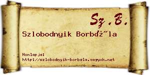Szlobodnyik Borbála névjegykártya
