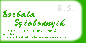 borbala szlobodnyik business card